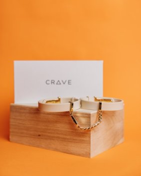 CRAVE - ID CUFFS - BEIGE/18KT GOLD PLATED