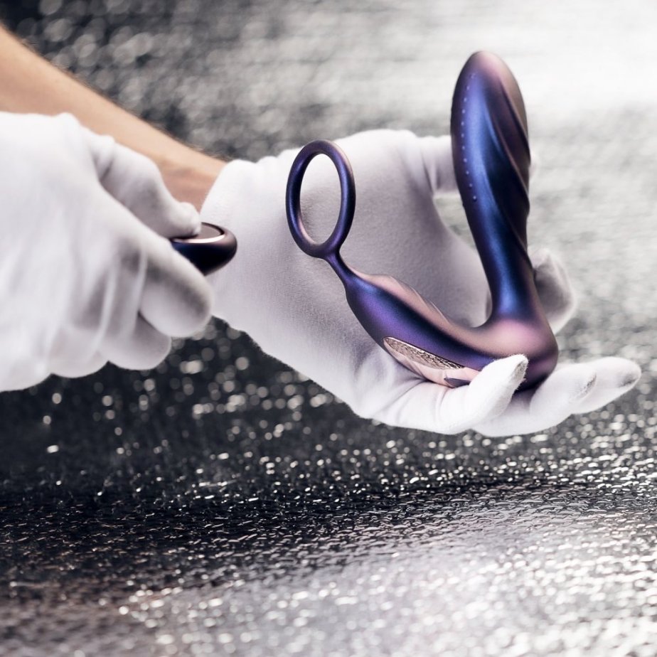 Vibrátor Hueman - Black Hole Anal Vibrator With Cockring