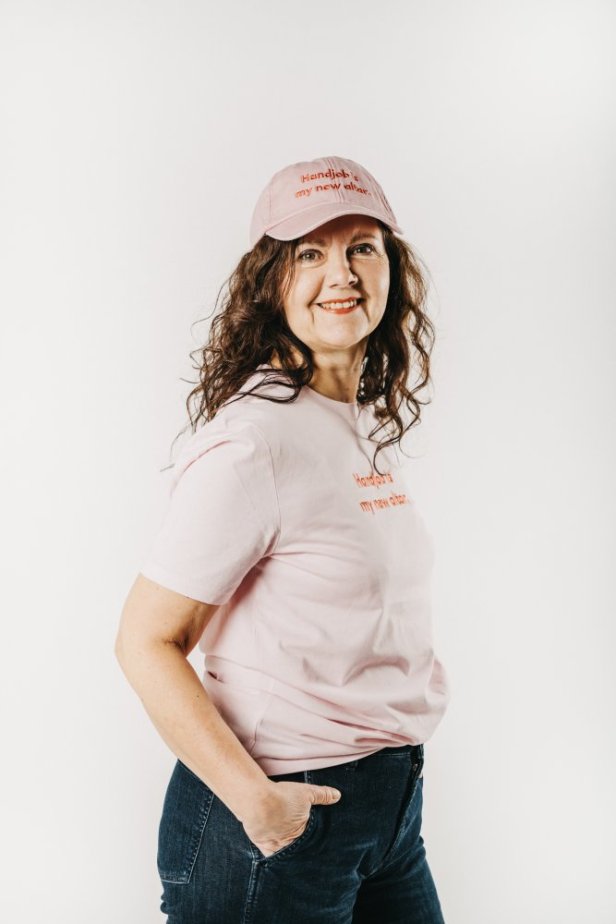 Handjob is my new altar- triko PINK - Velikost: L