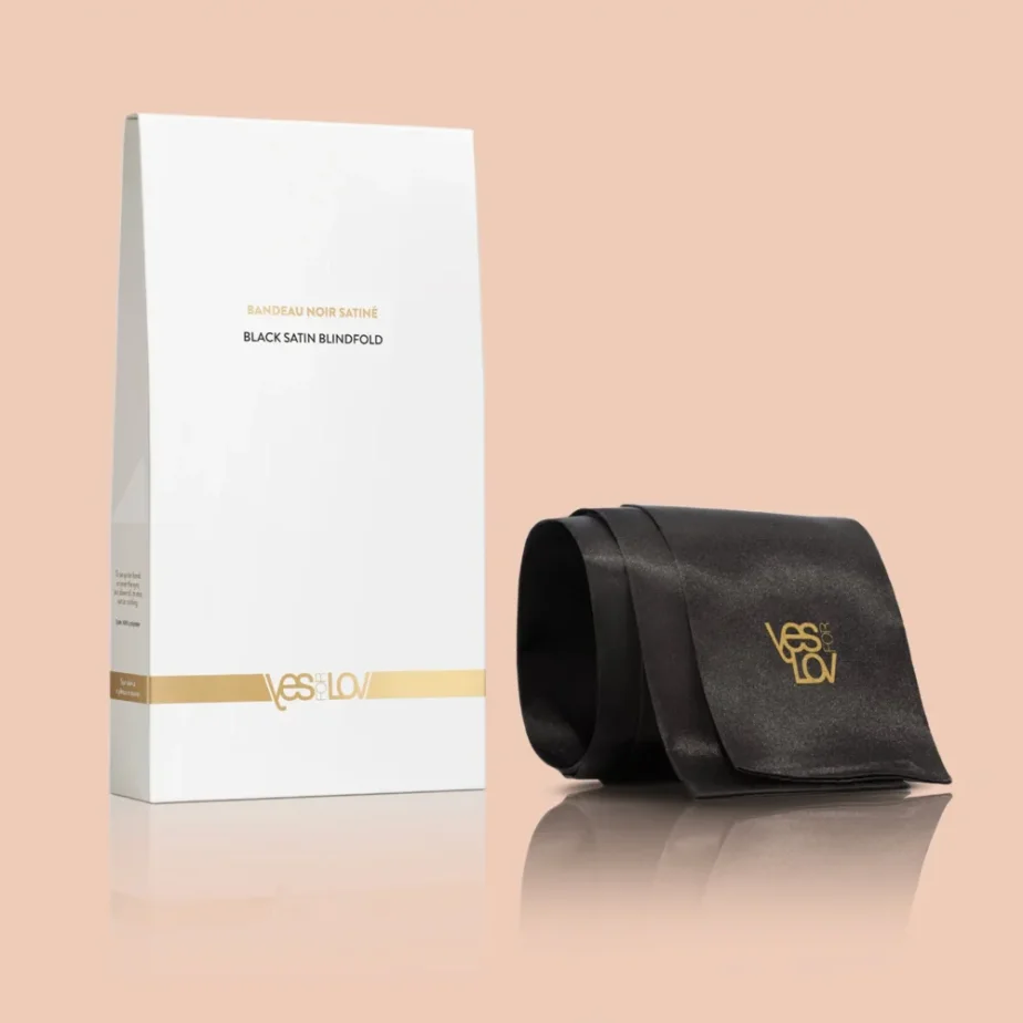 YESforLOV Black Satin Blindfold – čierna saténová páska cez oči
