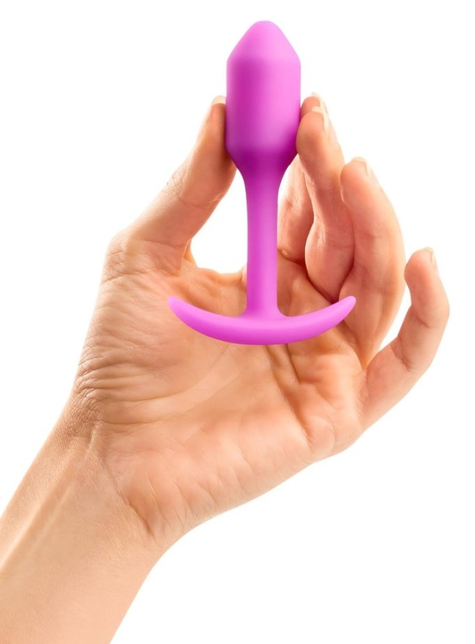 B-VIBE SNUG PLUG 1 – Anální kolík s vnitřním závažím (55 g) – růžový