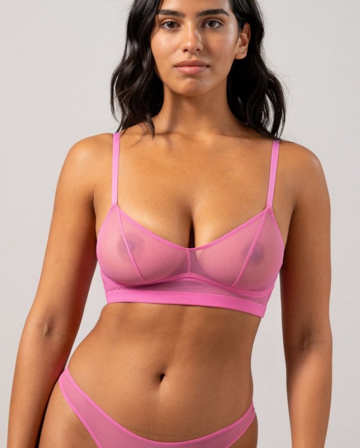 Mesh Balconette Candy Pink - Velikost: M