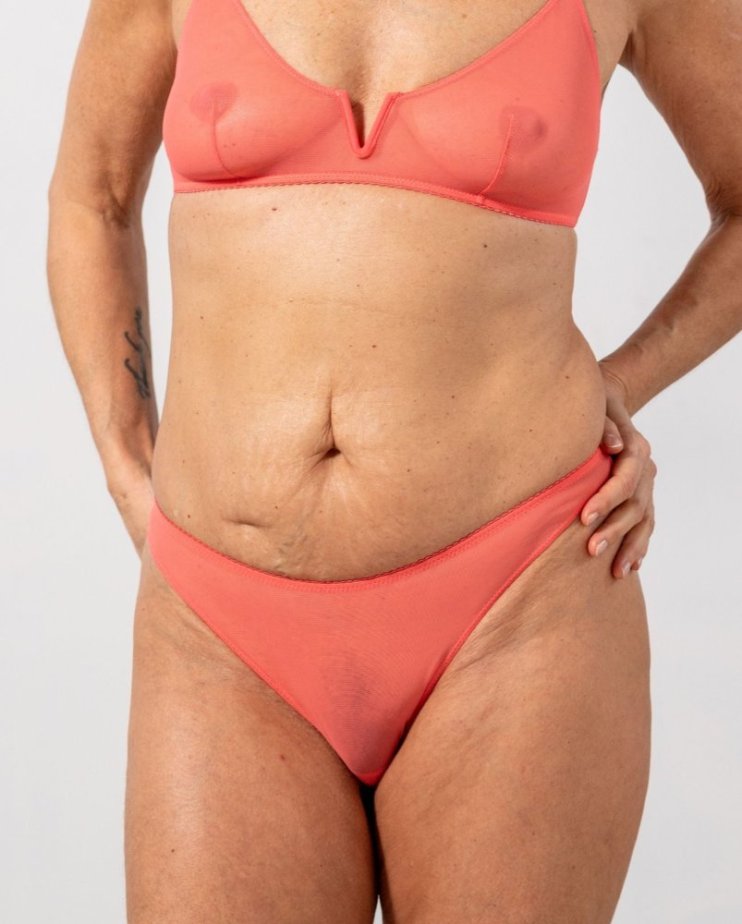 Mesh V-Balconette Coral