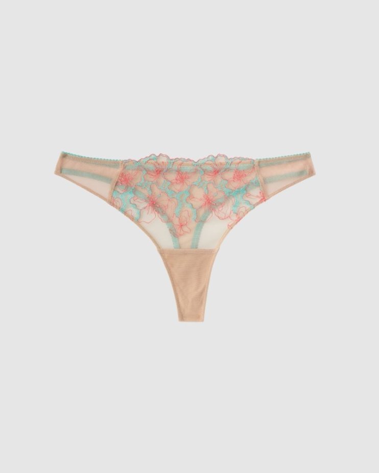 Mesh Thong Sand/Coral/Turquoise - Velikost: S