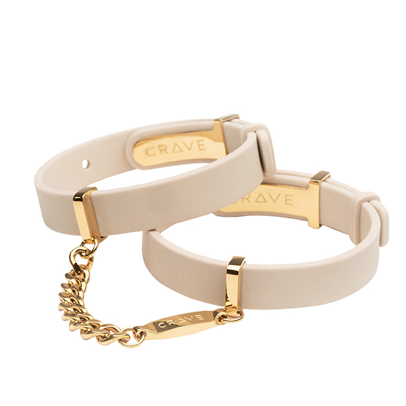 CRAVE - ID CUFFS - BEIGE/18KT GOLD PLATED