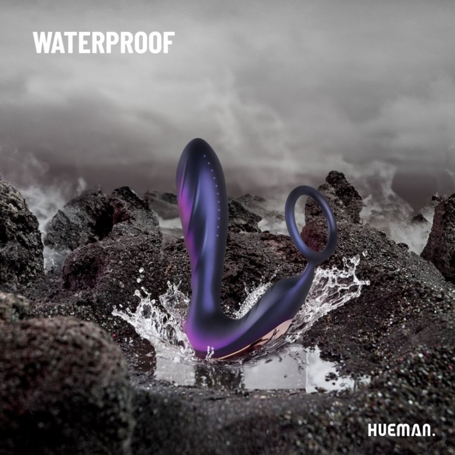 Vibrátor Hueman - Black Hole Anal Vibrator With Cockring