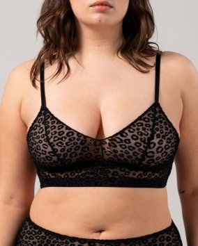 Mesh Balconette Understatement – Black Leopard