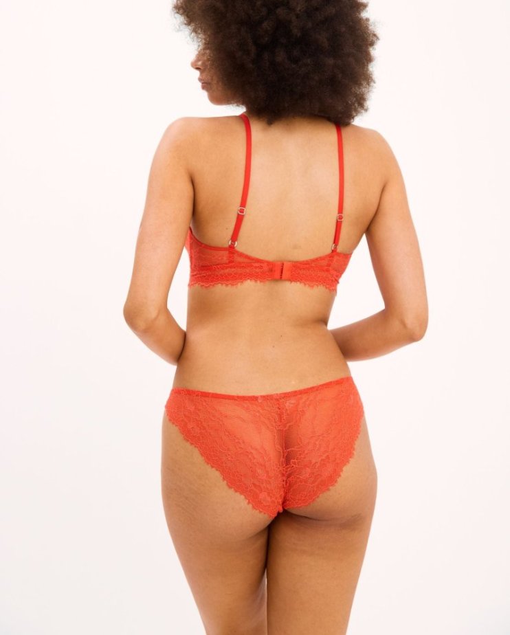 Lace Tanga Briefs Understatement – Fiery Red