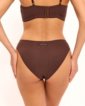 Understatement Cotton Midi – bavlnené nohavičky Coffee