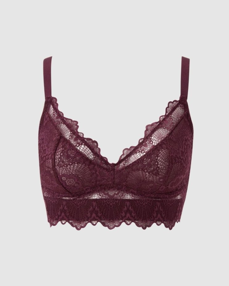 Lace Support Bra Cherry - Velikost: M