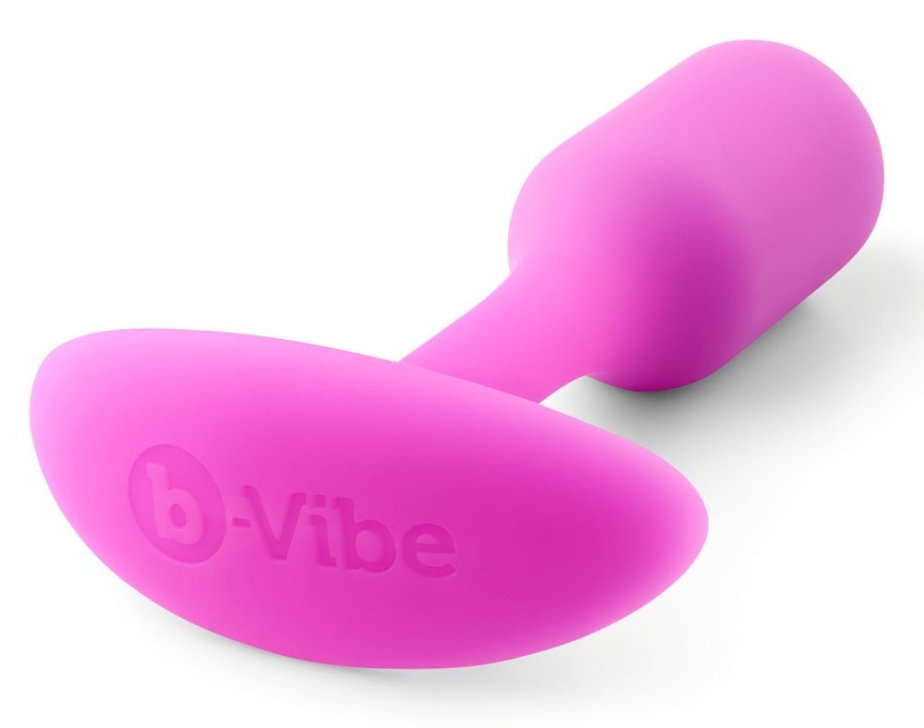 B-VIBE SNUG PLUG 1 – Anální kolík s vnitřním závažím (55 g) – růžový