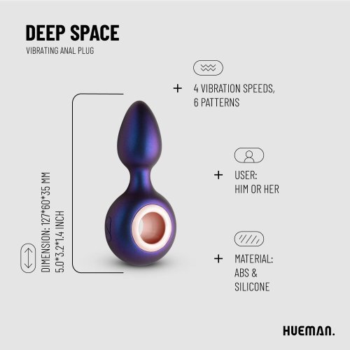Anální kolík vibrační Hueman - Deep Space Vibrating Anal Plug
