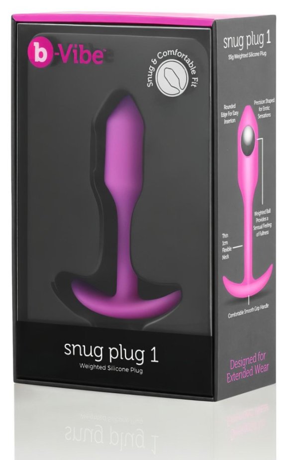 B-VIBE SNUG PLUG 1 – Anální kolík s vnitřním závažím (55 g) – růžový
