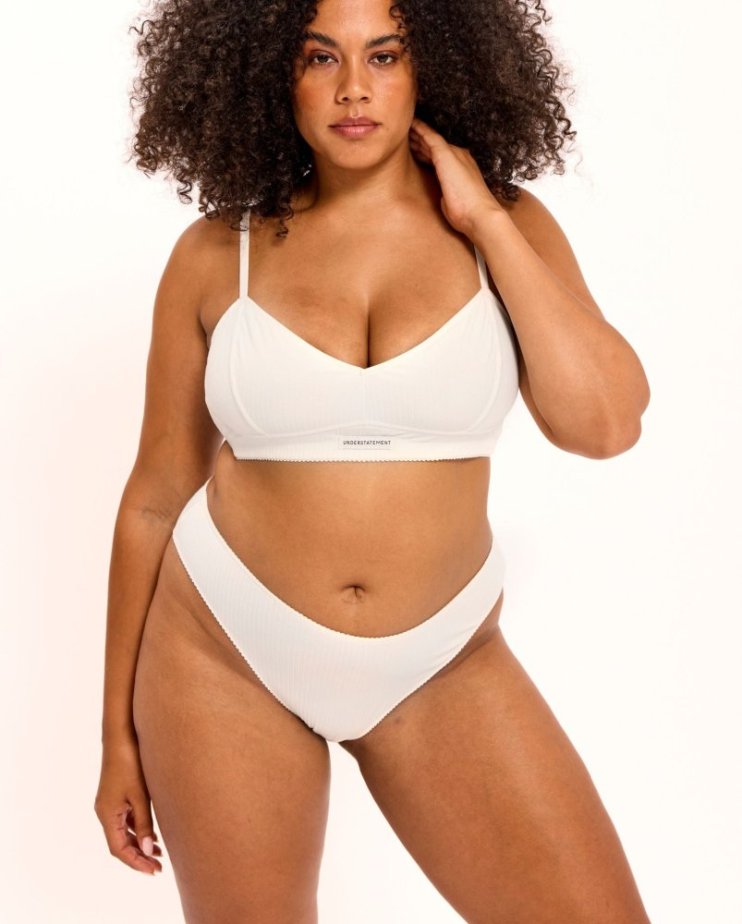 Understatement Cotton Midi – bavlnené nohavičky Cream