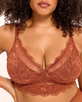 Understatement Lace Support+ krajková podprsenka pro plnější poprsí Rust