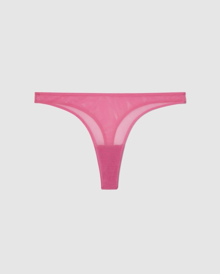 Mesh Thong Candy Pink - Velikost: M