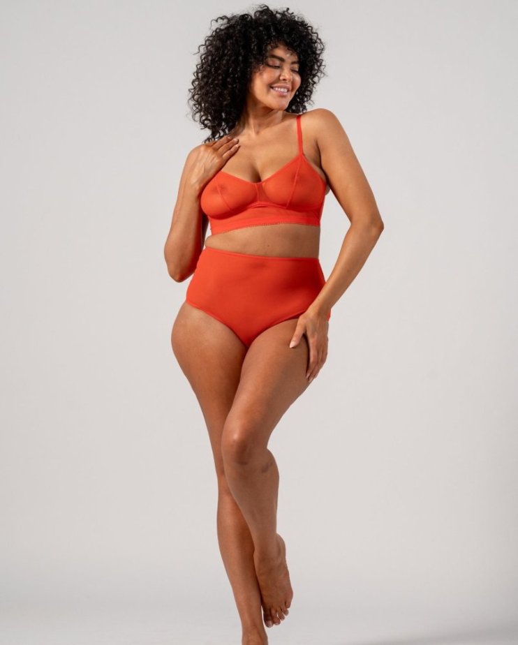 Mesh Balconette Fiery Red - Velikost: L