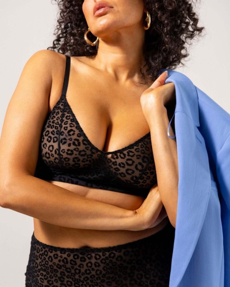 Mesh Balconette Understatement – Black Leopard