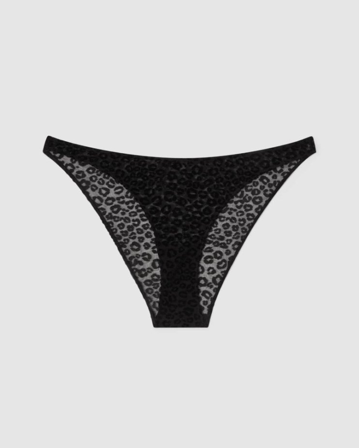 Mesh Bikini Briefs Understatement – Black Leopard