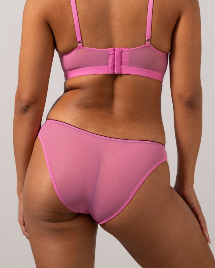 Mesh Bikini Briefs Candy Pink - Velikost: M