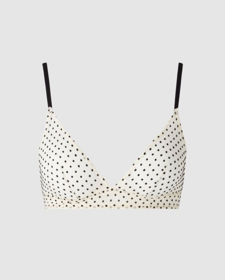 Mesh Triangle Bralette Understatement – Cream/Black