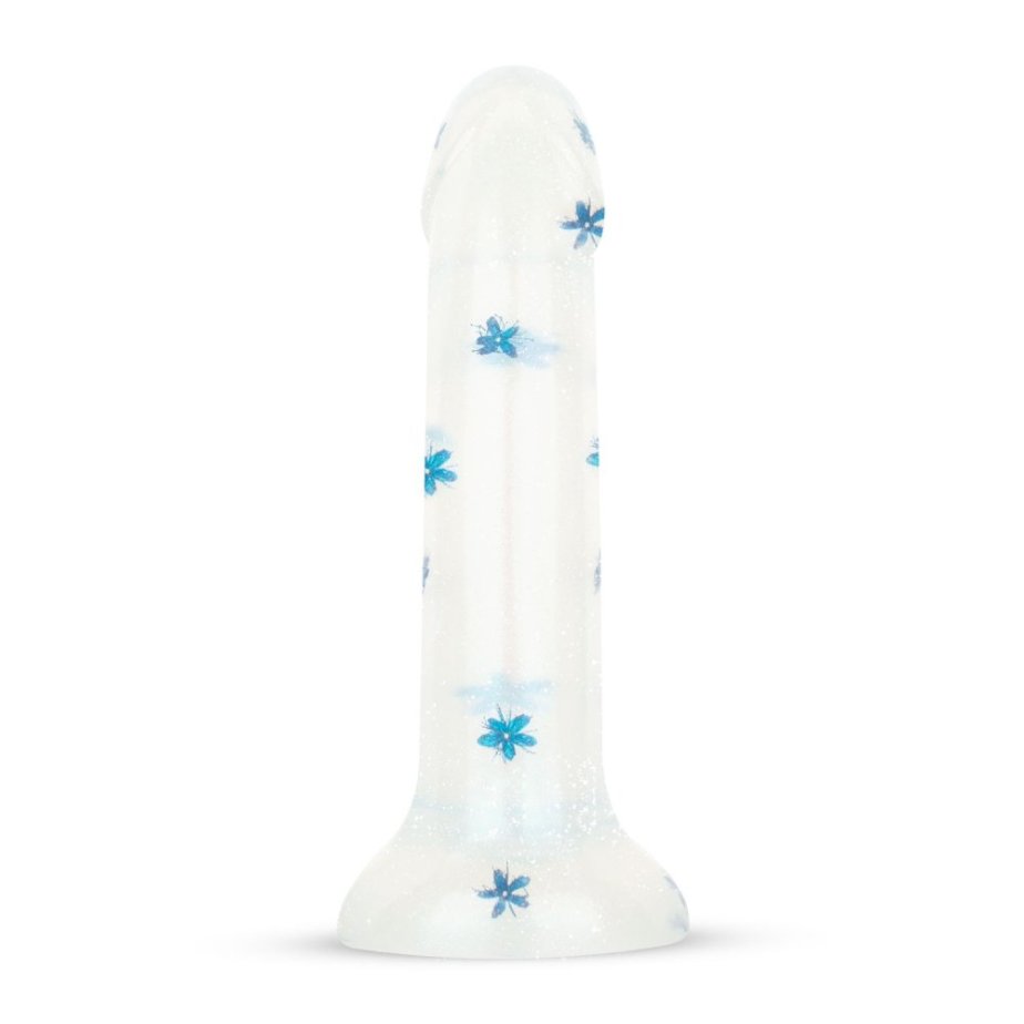 Blossom Bliss dildo modré s glitrami 19 cm