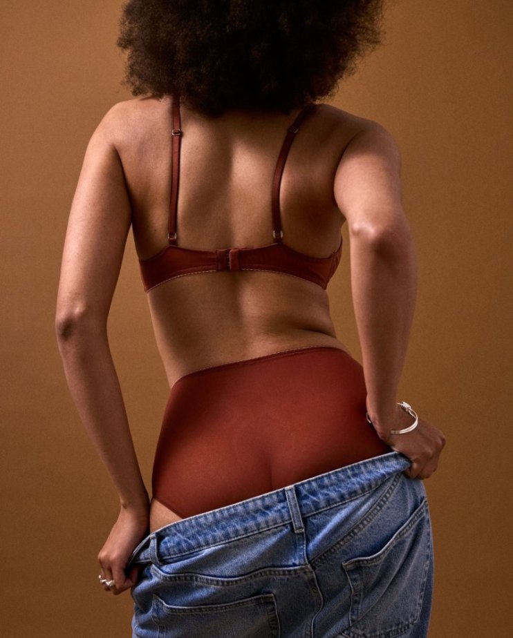 Mesh Highwaist Briefs Rust - Velikost: M