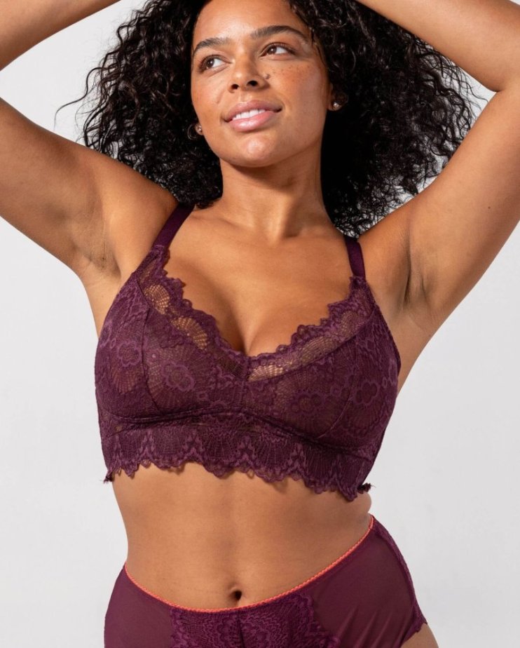 Lace Support Bra Cherry - Velikost: M