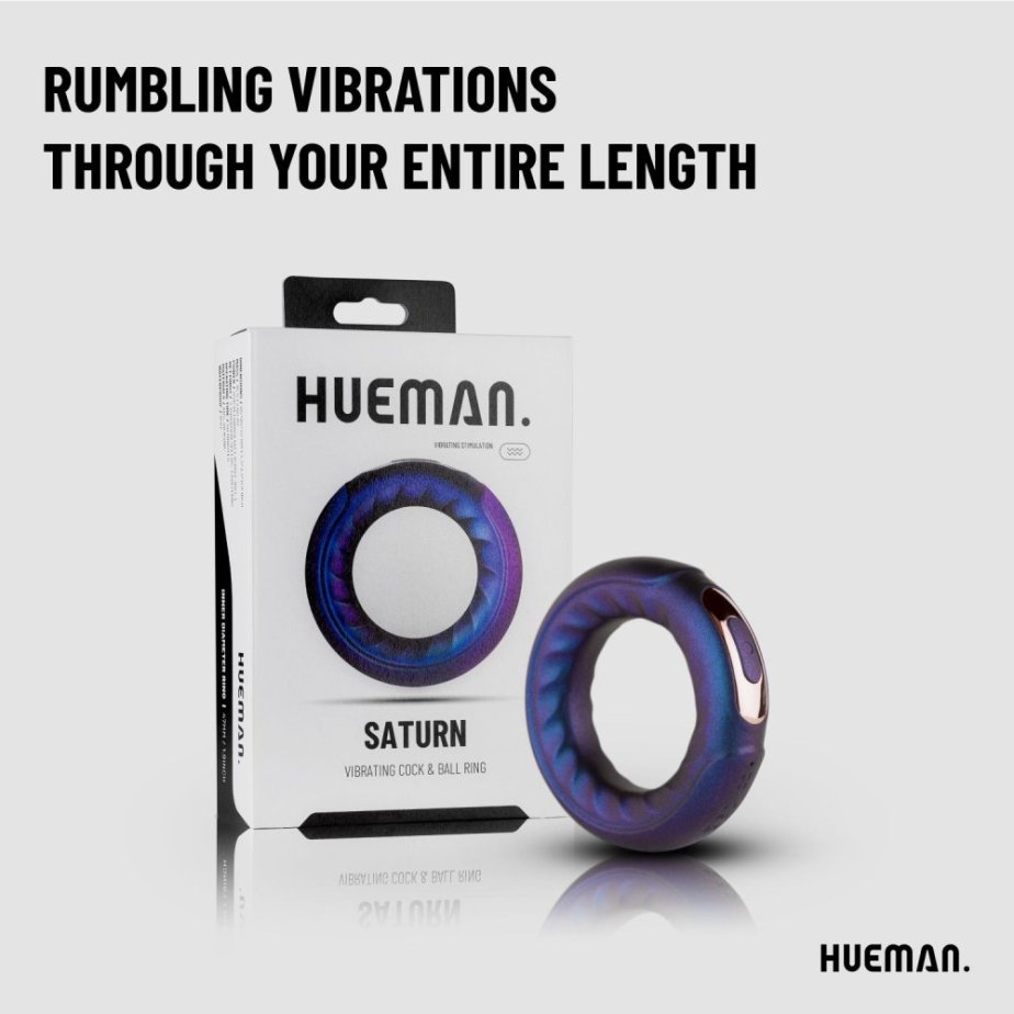 Vibrační kroužek Hueman - Saturn Vibrating Cock/Ball Ring