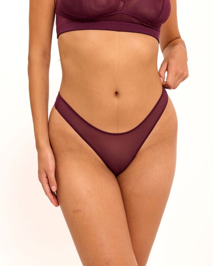 Understatement Mesh Dipped Thong – tangá Cherry