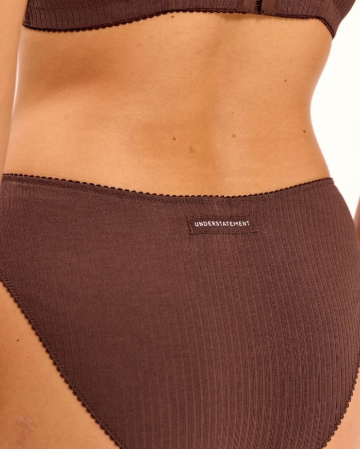 Understatement Cotton Midi – bavlnené nohavičky Coffee