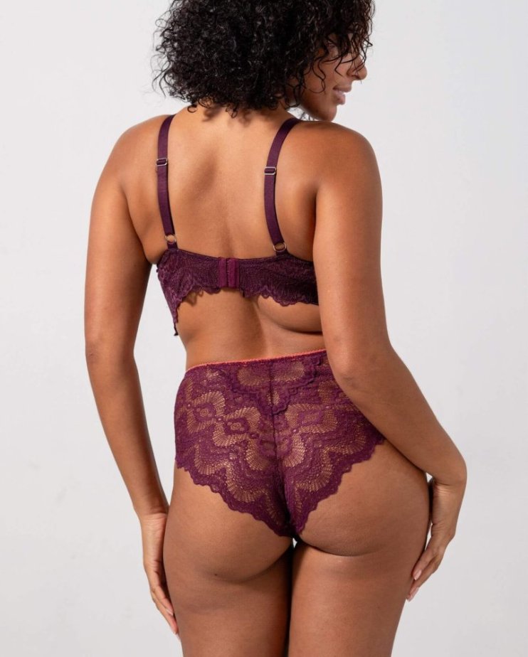 Lace Support Bra Cherry - Velikost: M