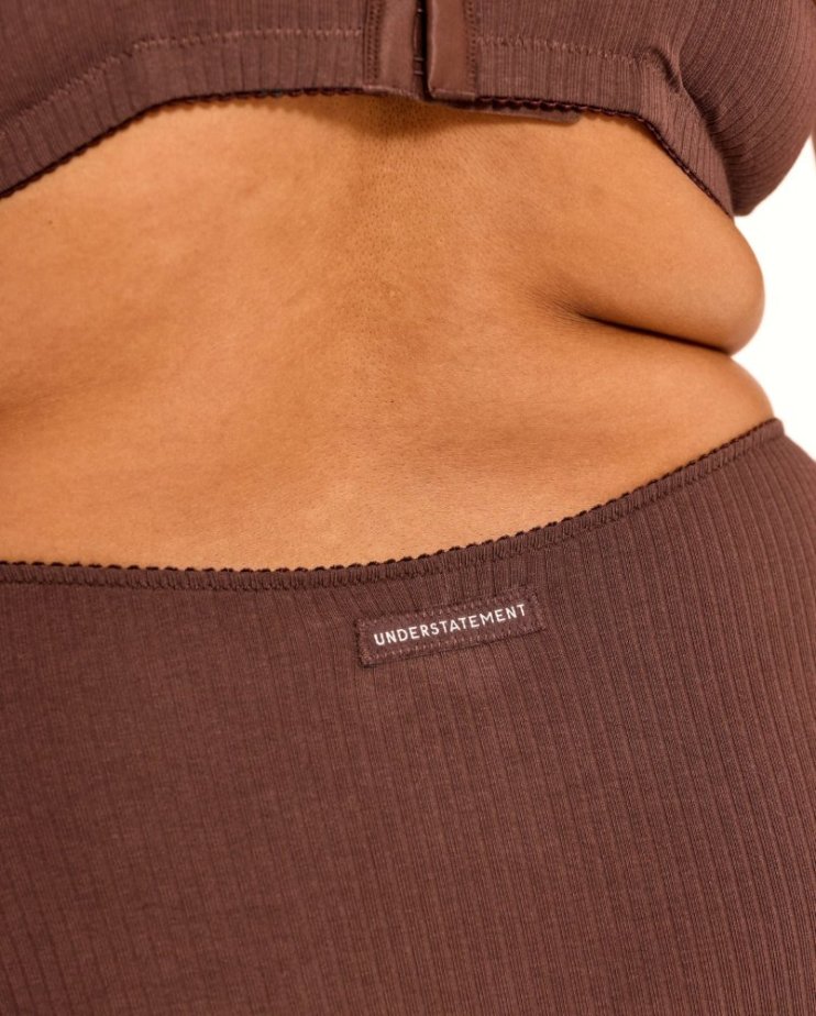 Understatement Cotton Midi – bavlnené nohavičky Coffee