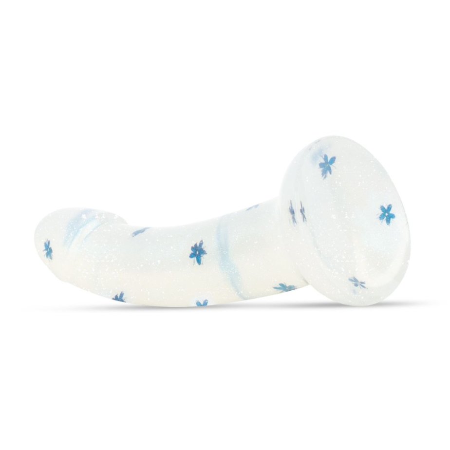 Blossom Bliss dildo modré s glitrami 19 cm