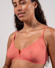 Mesh V-Balconette Coral