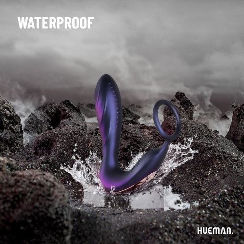 Vibrátor Hueman - Black Hole Anal Vibrator With Cockring