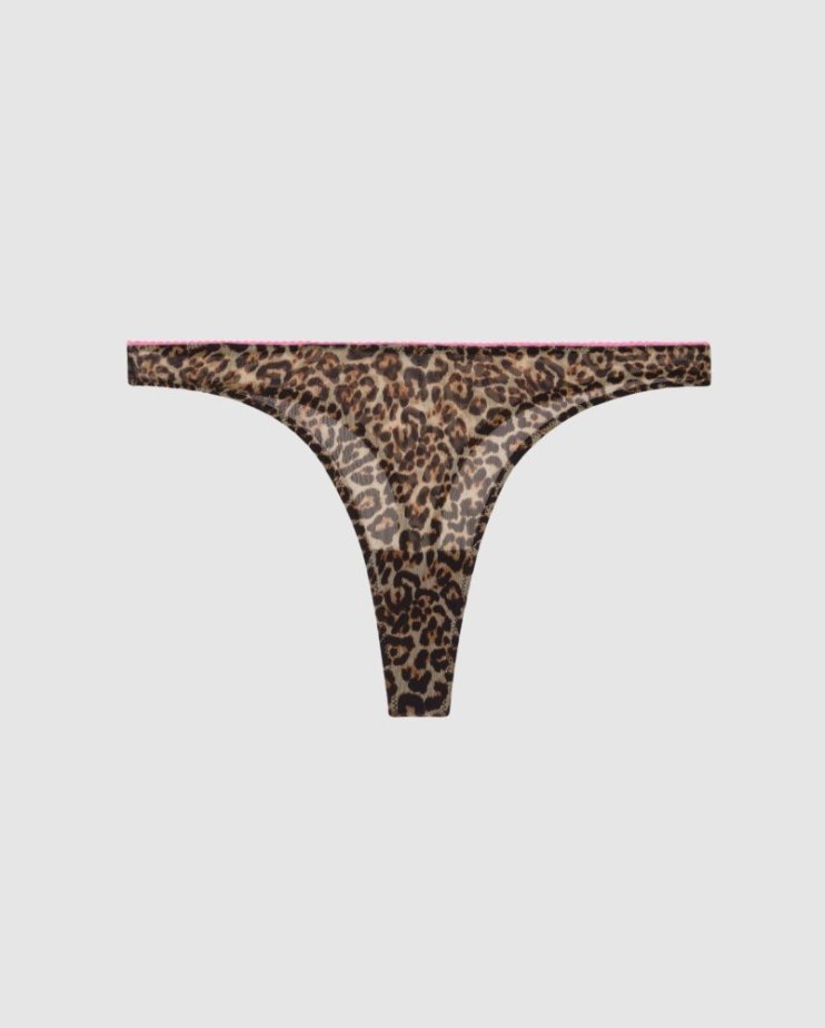 Mesh Thong Understatement – Leopard/Candy Pink