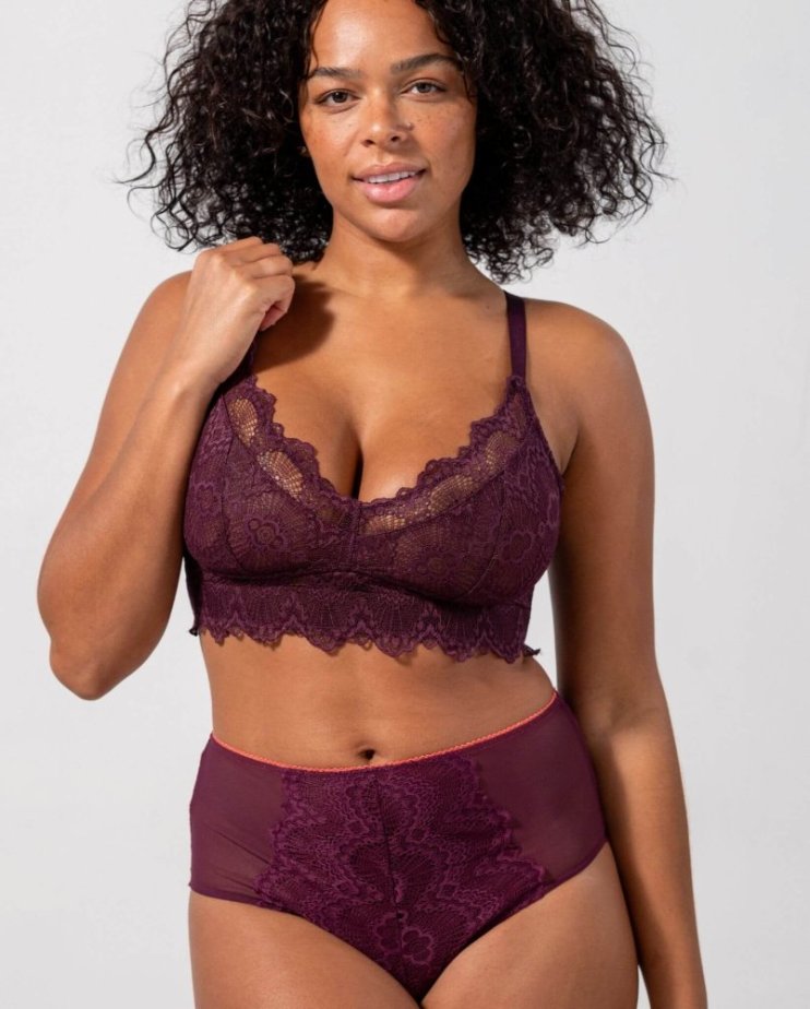 Lace Support Bra Cherry - Velikost: M