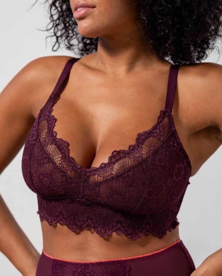 Lace Support Bra Cherry - Velikost: M