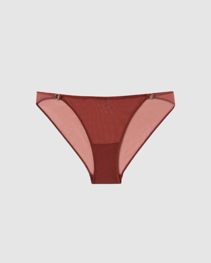 Mesh Tanga Briefs Rust