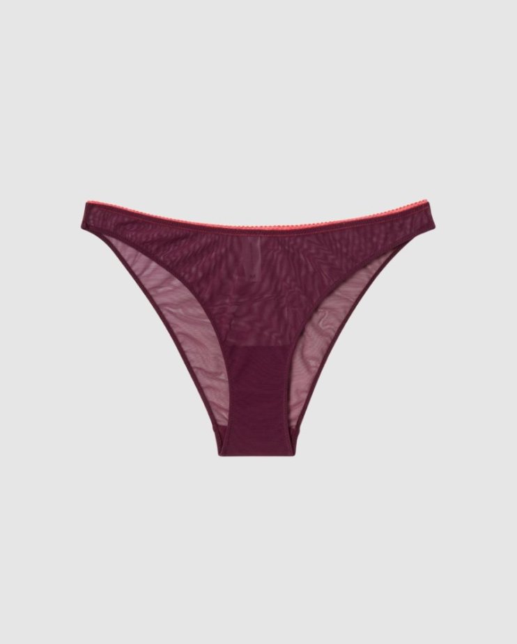 Mesh Bikini Briefs Cherry/Coral - Velikost: S