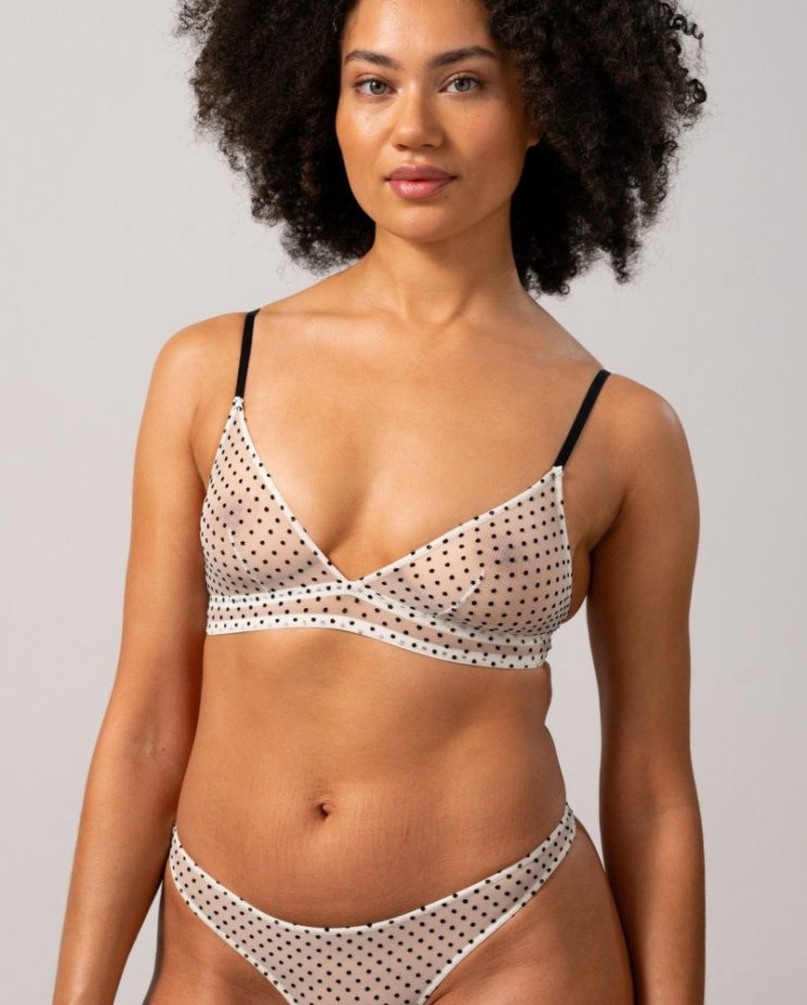 Mesh Triangle Bralette Understatement – Cream/Black