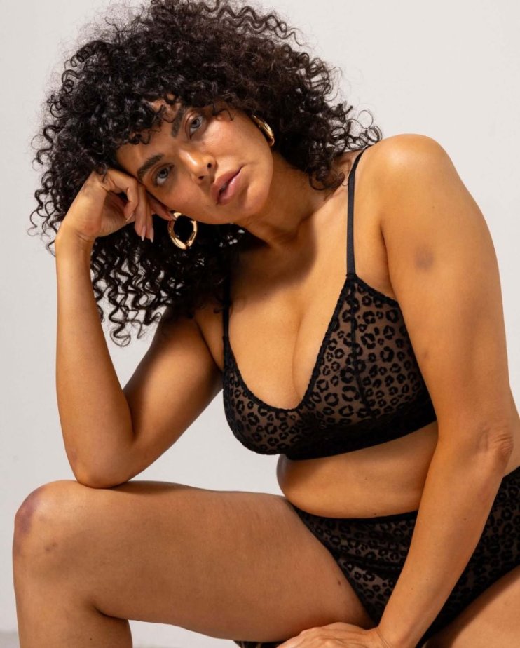 Mesh Balconette Understatement – Black Leopard
