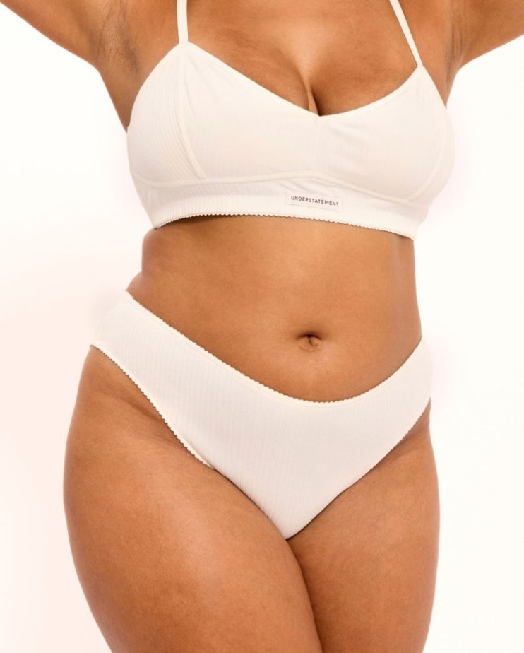 Understatement Cotton Midi – bavlnené nohavičky Cream