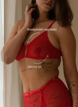 Podprsenka hladká tylová červená SHEIO