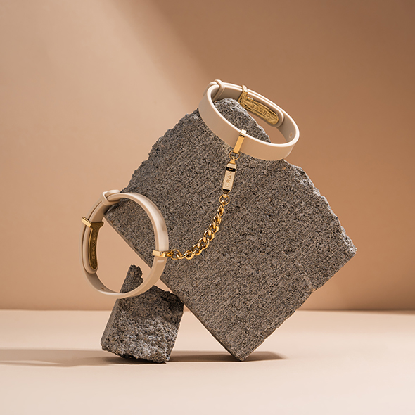 CRAVE - ID CUFFS - BEIGE/18KT GOLD PLATED