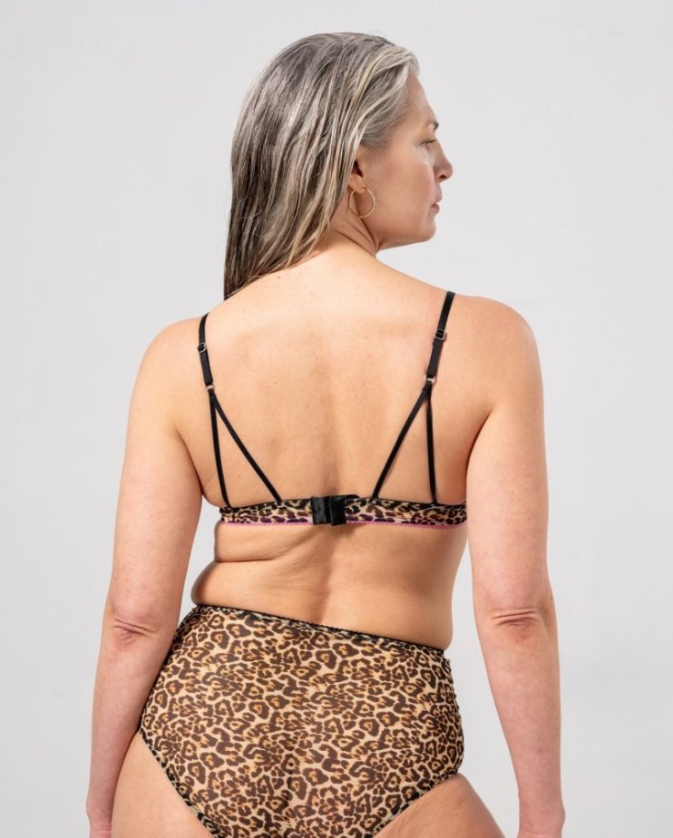 Mesh Triangle Bralette Understatement – Leopard/Candy Pink