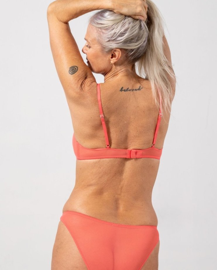 Mesh V-Balconette Coral