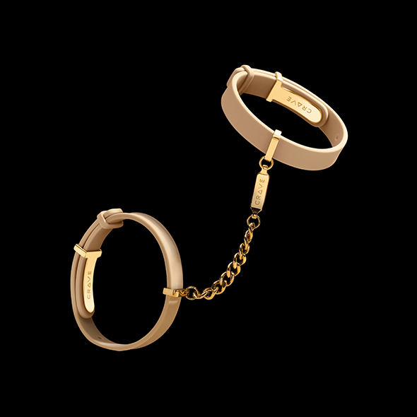 CRAVE - ID CUFFS - BEIGE/18KT GOLD PLATED