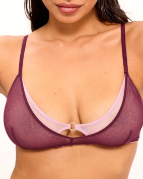 Understatement Mesh Double Triangle – braletka z jemného meshe Cherry
